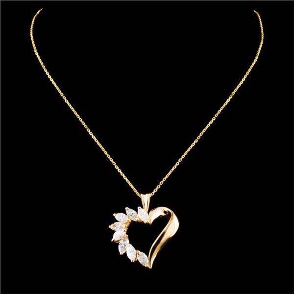 14K White Gold Diamond Pendant  1.15ctw