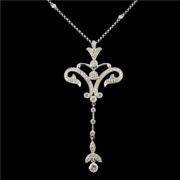 18K White Gold Diamond Necklace 1.87ctw