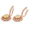 Image 1 : 14K Rose Gold Opal 4.00ct & Diam Earrings 1.40ctw