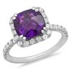 Image 2 : 14K WG Amethyst 3.00ct & Diamond Ring .60ct