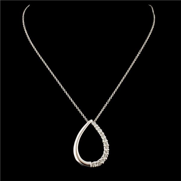 14K White Gold Diamond Pendant 0.38ctw
