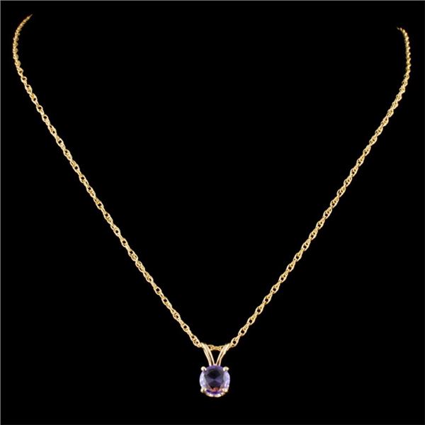 14K Yellow Gold Sapphire Pendant 0.54ctw