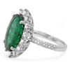14K WG Emerald 8.20ct & Diamond Ring 1.15ct