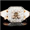 Image 2 : 14K Rose Gold Diamond Ring 0.94ctw