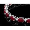 Image 1 : 18K White Gold Ruby 14.00ct & Diam Bracelet 0.50ct
