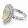 Image 1 : 14K WG Opal 3.00ct & Diamond Ring 1.00ct