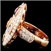 Image 3 : 18K Rose Gold Ruby 2.47ct & Diam Ring 2.32ct