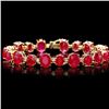 Image 2 : 14K YG Ruby 50.00ct & Diamond Bracelet 1.50ct