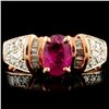 Image 2 : 14K RG Ruby 0.98ct & Diamond Ring 0.34ctw