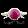 Image 2 : 18K WG Ruby 1.63ct & Diamond Ring 0.49ctw