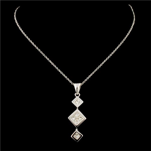 14K White Gold Diamond Pendant 0.64ctw
