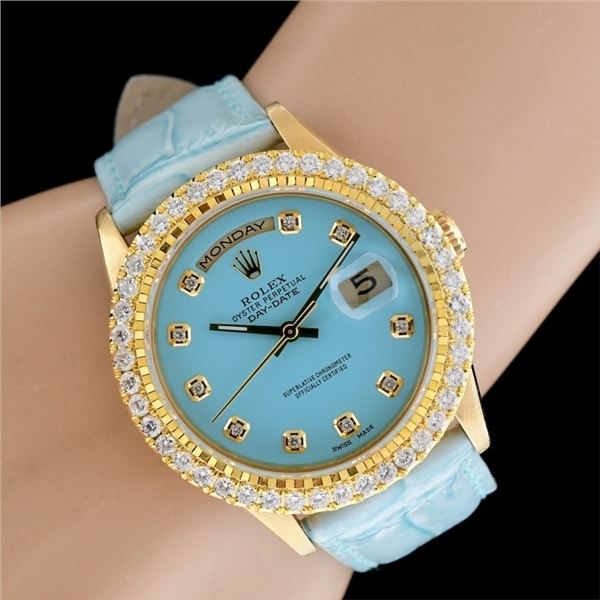 Rolex 18K YG Day-Date President Diamond Watch 2.50