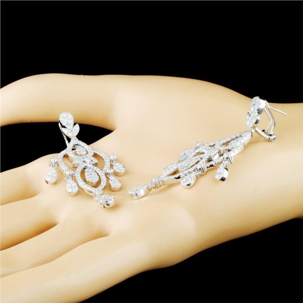 14K White Gold Diamond Earrings 4.70ctw