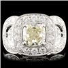 Image 2 : 18K White Gold Diamond Ring Fancy Color 3.43ct