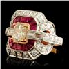 Image 1 : 18K RG Ruby 1.14ct & Diamond Ring 2.05ctw