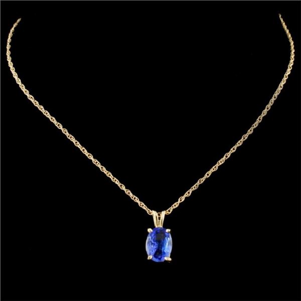 14K Yellow Gold Tanzanite Pendant 0.88ct