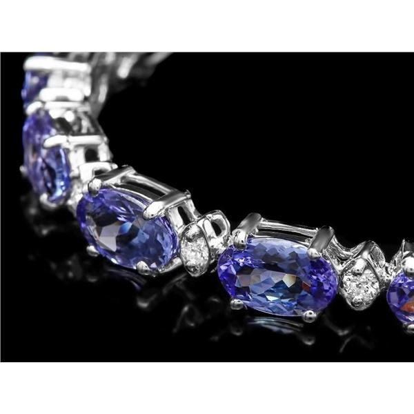 14K WG Tanzanite 10.00ct & Diamond 0.50ct Bracelet
