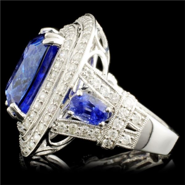 18K WG Tanzanite 10.44ct & Diamond Ring 1.90ctw