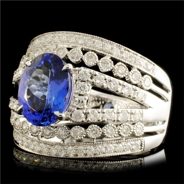 14K WG Tanzanite 2.28ct & Diamond Ring 0.96ctw