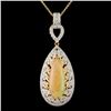 18K YG Opal 5.26ct & Diamond Pendant 1.91ctw