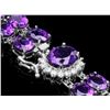 14K WG Amethyst 45.00ct & Diam Bracelet 0.50ct