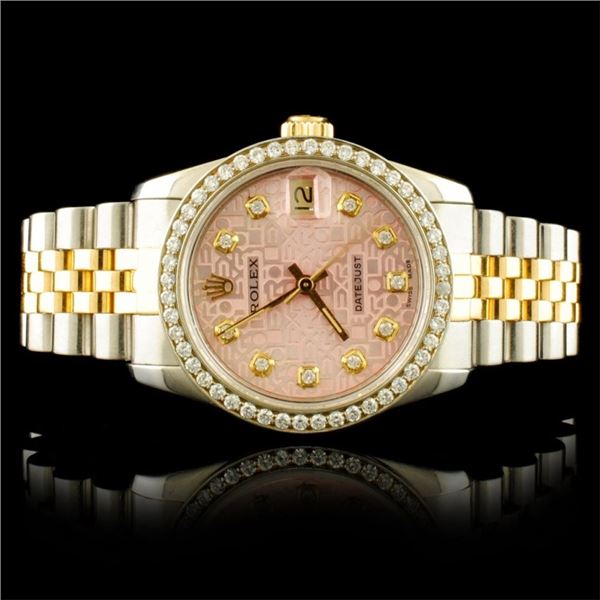 Rolex 1.00ct Diamond DateJust Mid-Size Watch 31MM