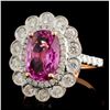 Image 1 : 18K Rose Gold Sapphire 2.96ct and Diam Ring 0.97ct
