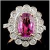 Image 2 : 18K Rose Gold Sapphire 2.96ct and Diam Ring 0.97ct