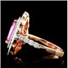 Image 3 : 18K Rose Gold Sapphire 2.96ct and Diam Ring 0.97ct