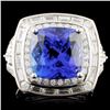 Image 1 : 18K Gold 6.20ct Tanzanite & 1.78ctw Diamond Ring