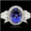 Image 1 : 18K Gold 2.26ct Tanzanite & 0.71ctw Diamond Ring
