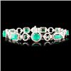 Image 1 : 14K Gold 3.70ct Emerald & 2.20ctw Diamond Bracelet