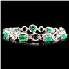 Image 2 : 14K Gold 3.70ct Emerald & 2.20ctw Diamond Bracelet