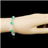 Image 3 : 14K Gold 3.70ct Emerald & 2.20ctw Diamond Bracelet