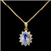 Image 1 : 18K Gold 1.21ct Tanzanite & 0.21ctw Diamond Pendan