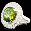 Image 2 : 18K Gold 15.33 Tourmaline & 2.76ctw Diamond Ring