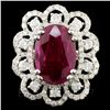 Image 1 : 18K Gold 6.07ct Ruby & 1.80ctw Diamond Ring