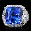 Image 1 : 18k Gold 14.59ct Tanzanite & 1.90ct Diamond Ring