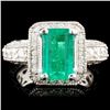 Image 1 : 14K Gold 2.38ct Emerald & 1.51ctw Diamond Ring