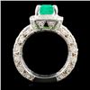 Image 2 : 14K Gold 2.38ct Emerald & 1.51ctw Diamond Ring