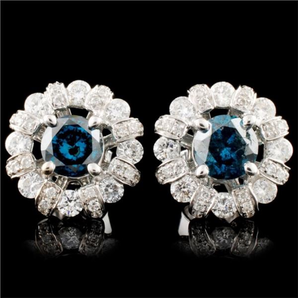 18K Gold 1.73ctw Fancy Color Diamond Earrings