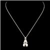 Image 1 : 18K Gold 9.40MM Pearl & 0.03ctw Diamond Pendant