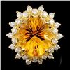 Image 1 : 14K Gold 5.00ct Citrine & 0.75ctw Diamond Ring