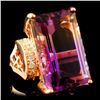 Image 3 : 14K Gold 24.18ct Amethyst & 0.52ctw Diamond Ring