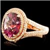 Image 2 : 14K Gold 3.61ct Tourmaline & 0.82ctw Diamond Ring