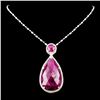 Image 1 : 18K Gold 52.00ct Ruby & 1.34ctw Diamond Pendant