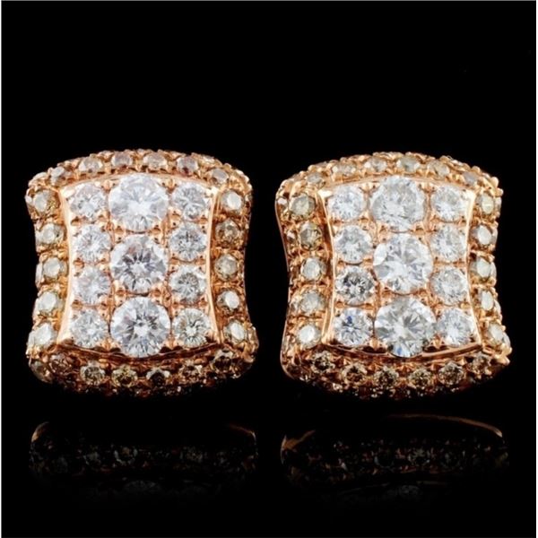 14K Rose Gold 1.46ctw Diamond Earrings
