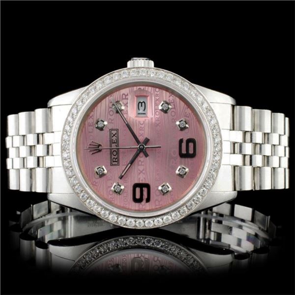 Rolex SS 36MM DateJust Diamond Wristwatch