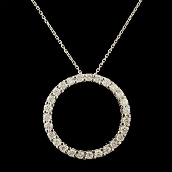 14K Gold 0.78ctw Diamond Eternity Pendant