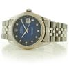 Image 4 : Rolex 36MM SS & 18K DateJust Blue Vignette Diamond